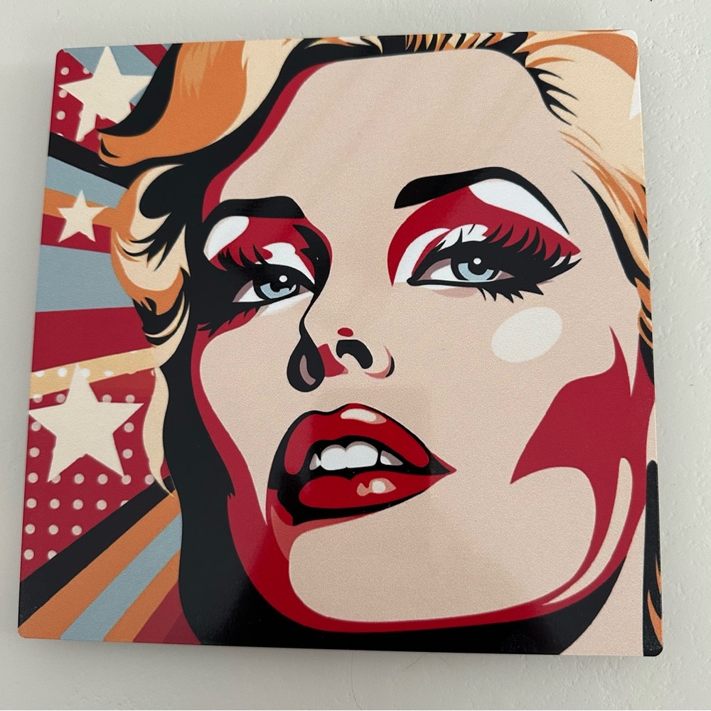 Pop Art Style Red and Cream Art Print